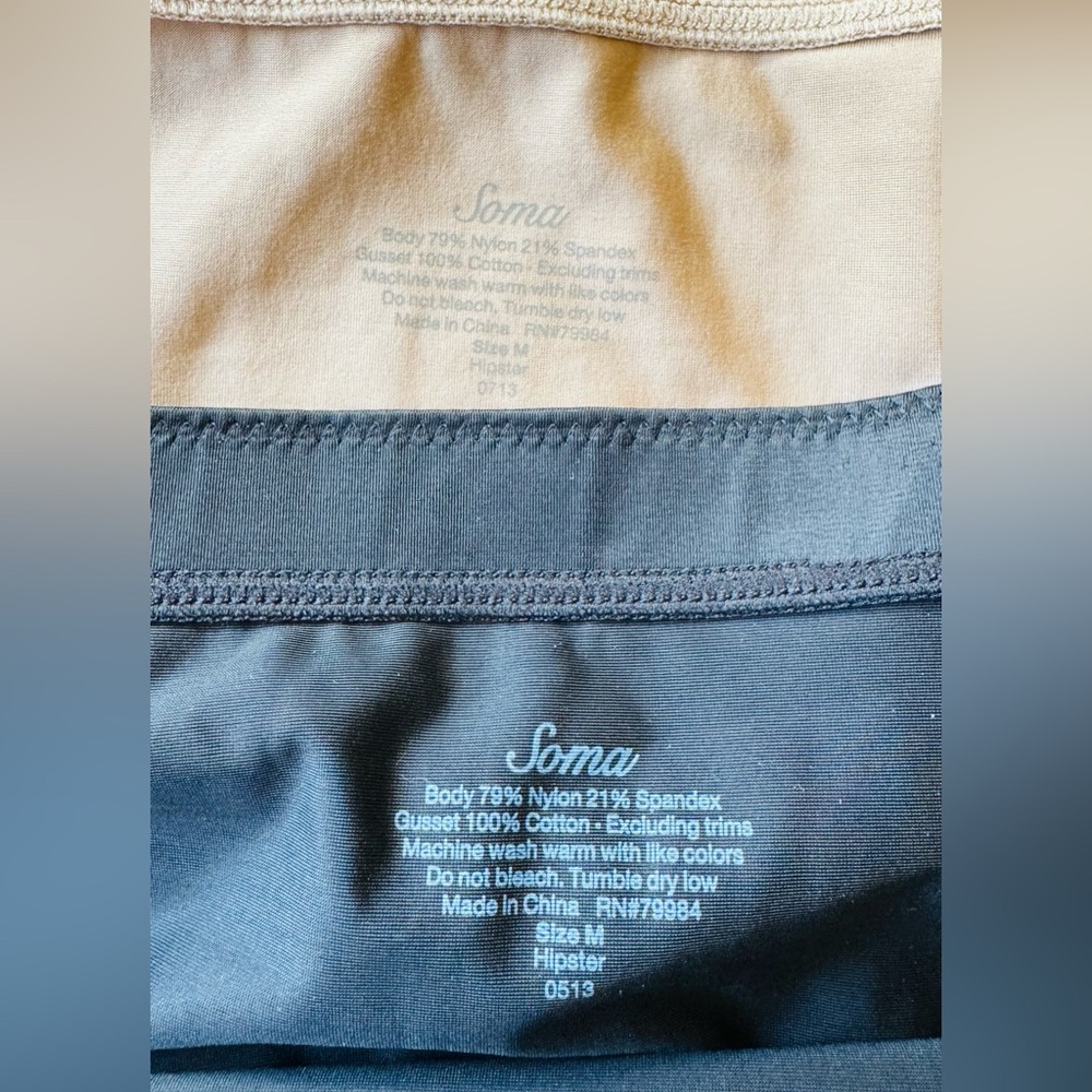 Soma Hipster Panty Set – Size M Black and Nude - Picture 3 of 3